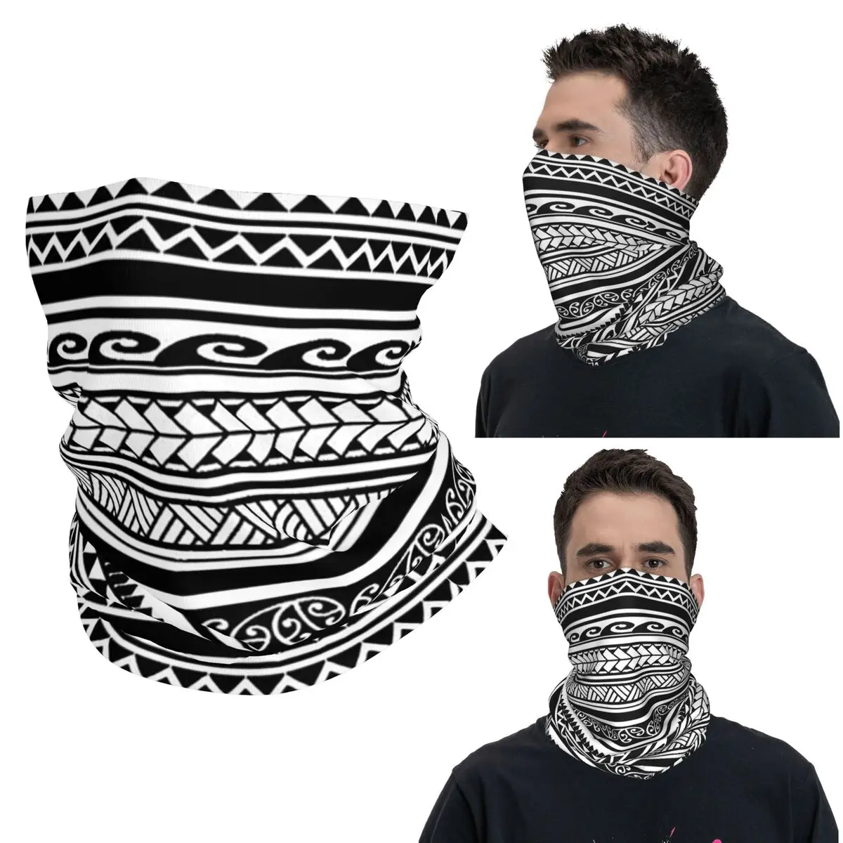 نيوزيلندا الماوري النسب باندانا الرقبة الجراب مطبوعة التفاف قناع وشاح متعدد الوظائف بالاكلافا للرجال النساء الكبار #1