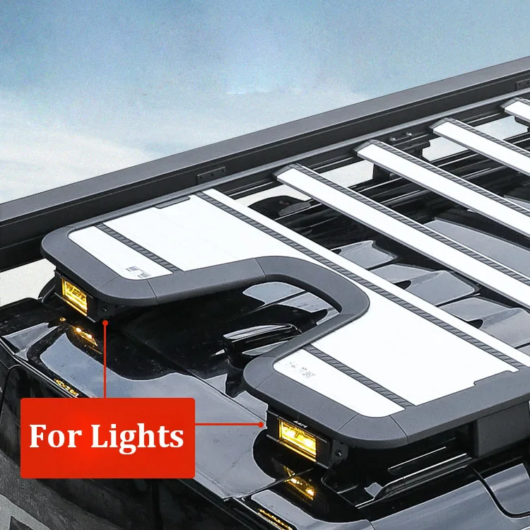 Aluminum Alloy with LED work light Basket Metal Carrier Box Roof Luggage Rack Fit for Suzuki Jimny JB64/74