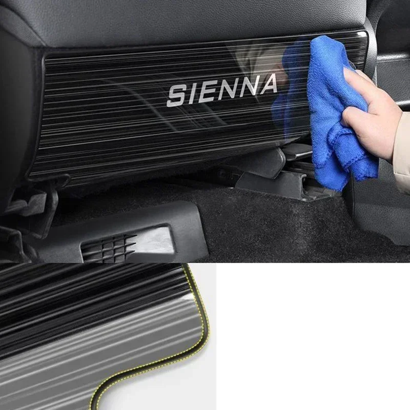 For Toyota Sienna XL40 4th 2021 2022 Refit Automotive Interior Rear Seat Anti-kick Cushion Car Front Door Anti-Kick Mat