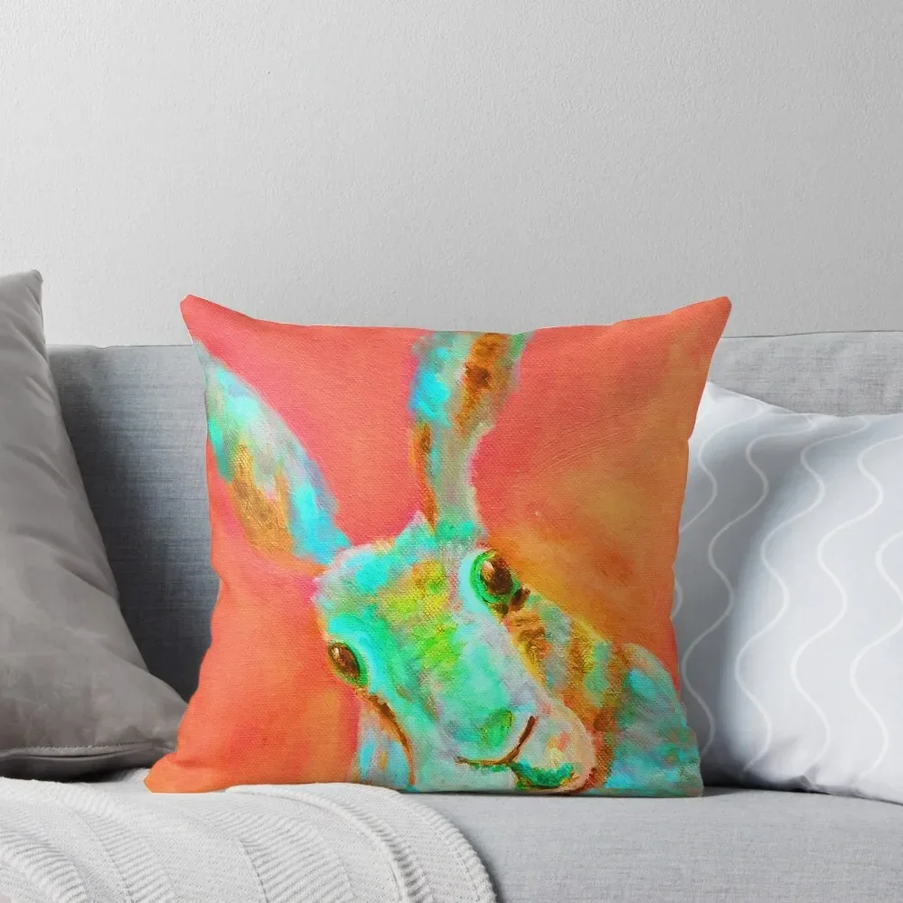 

Neon Orange Hare Image Throw Pillow christmas supplies luxury sofa pillows Christmas Cushion For Home pillow cover luxury pillow