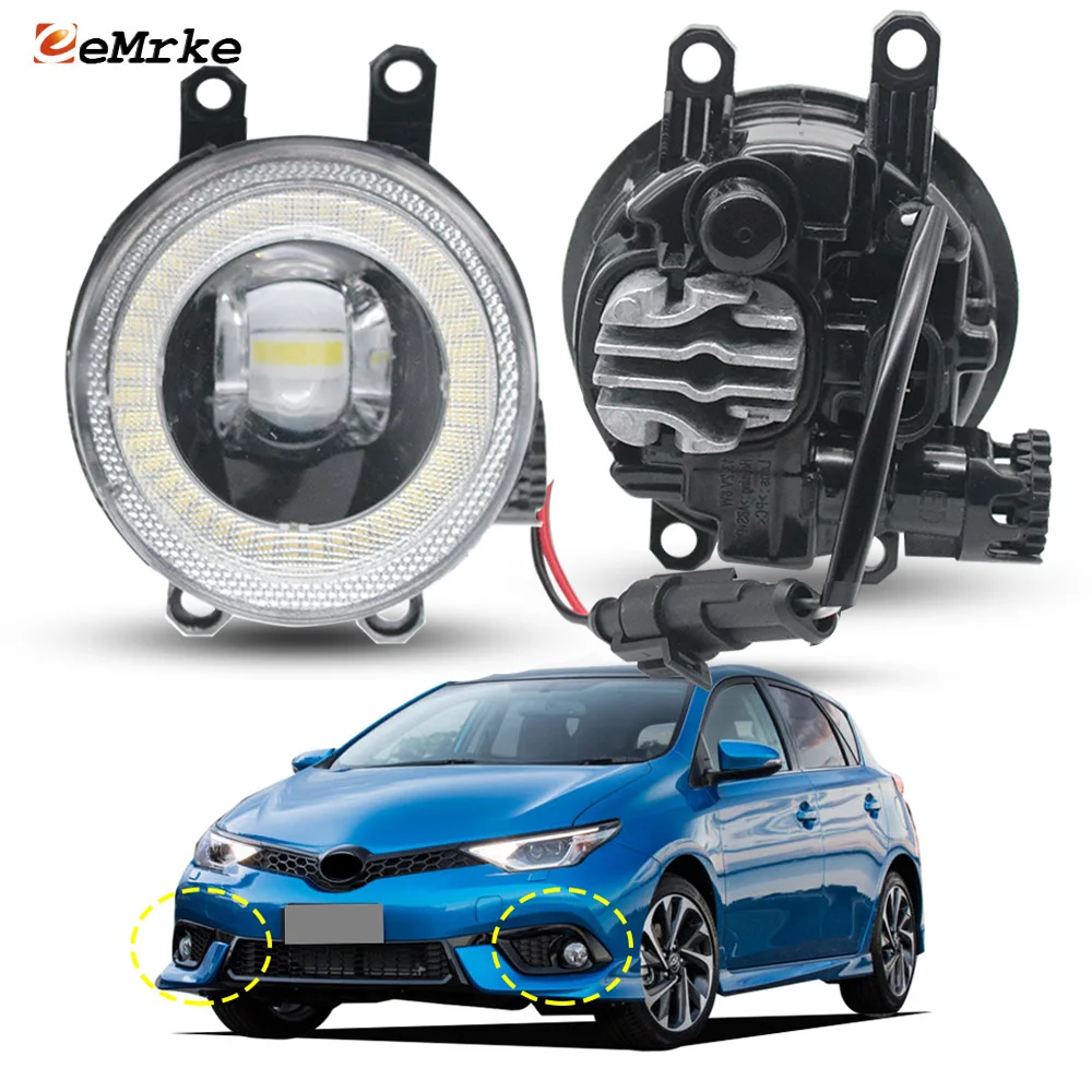 

LED Fog Lights Head Lamp with Lens for Scion IM, Corolla iM, Corolla SX ZR, Auris RS 2015 2016 2017 2018 Angel Eye DRL Daylights