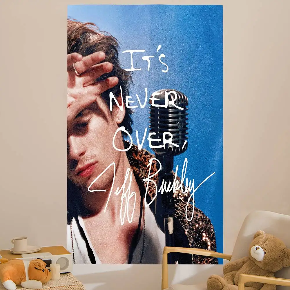 J-jeff B-Buckley Singer Anime Tapestry Hippie Flower Wall Carpets Dorm Decor Wall Hanging Home Decor