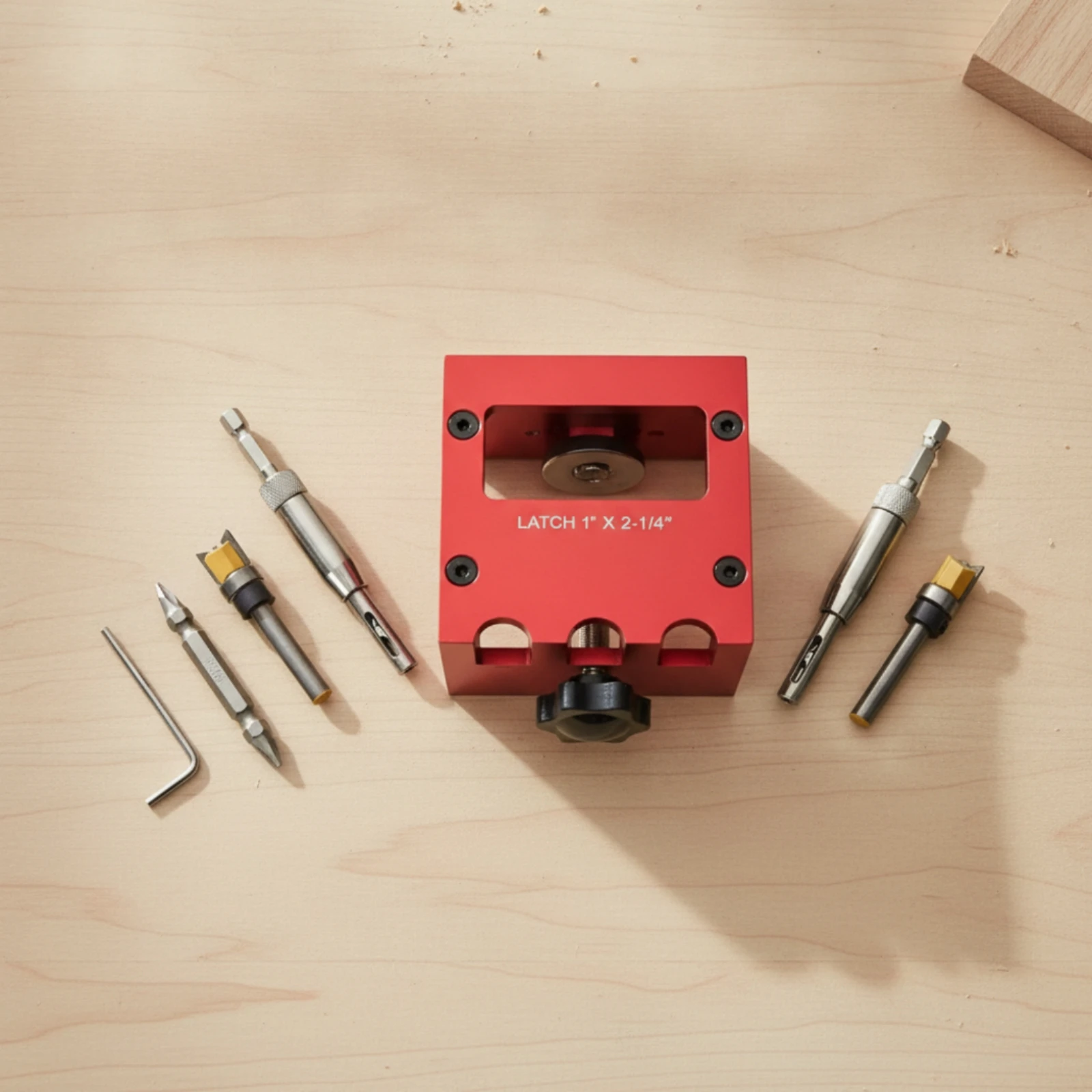 Door Lock Mortising Tool Exact Door Lock Installation Kit Mortising Jig with Cutter Bits Heavy-Duty Easy for Carpenters