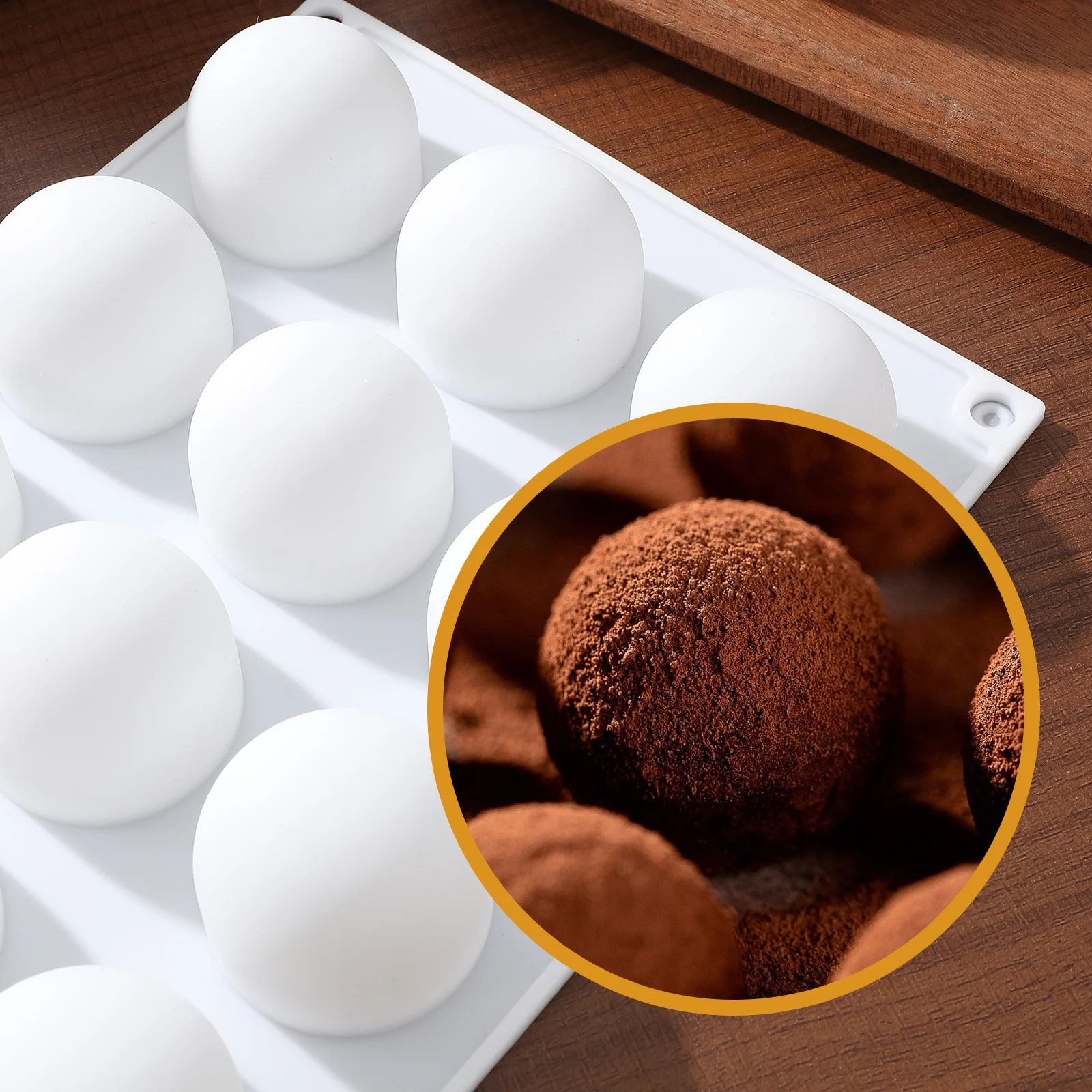 

2 pcs Mousse Mold Silicone Round Ball Shape Baking Accessories For Chocolate Truffle Sphere Dessert Cake Ice Cream Puck Kitchen