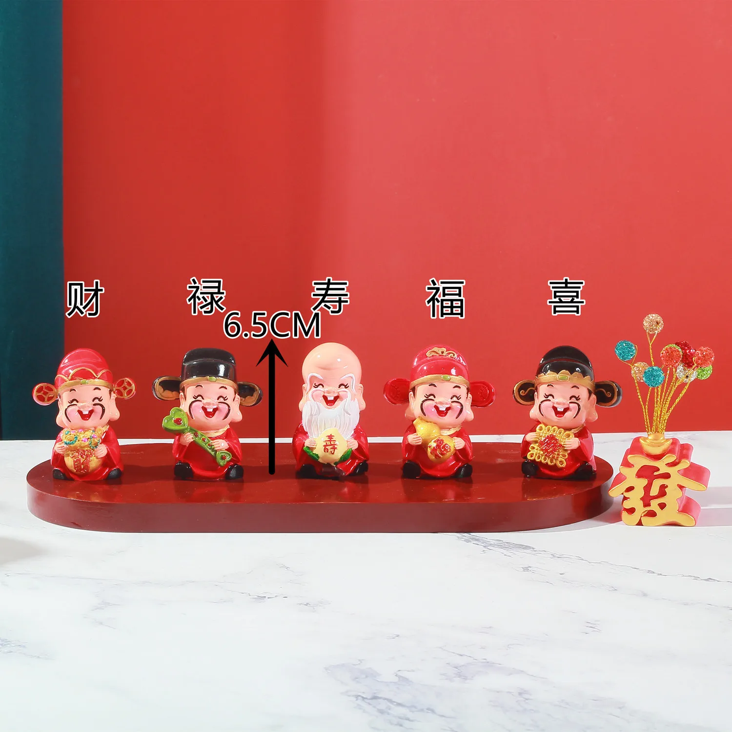 Five way God of wealth Zhaocai office shop home living room decoration creative wedding housewarming opening gifts