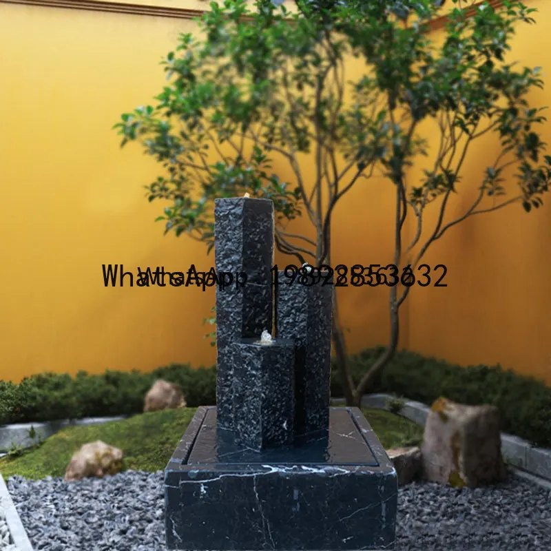 Cbj Courtyard Water Feature Black Mountain Stone Water Syst…