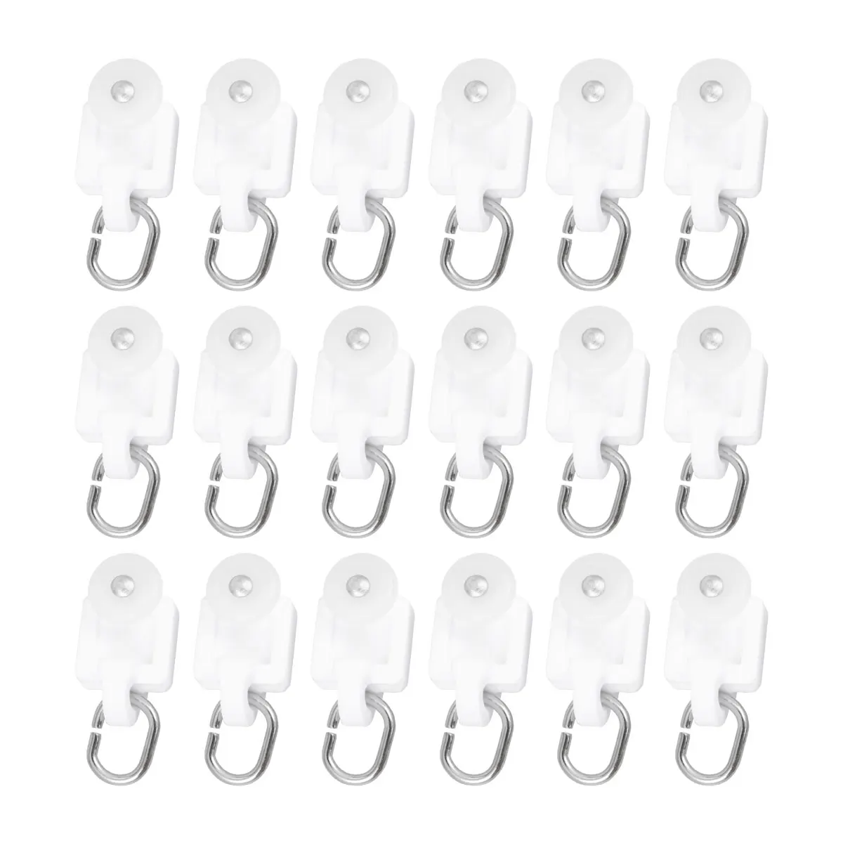 

50 PCS Silent Hook Pulley Curtains Hooks for Channel Rod Rods Ceiling Gliders Track Round