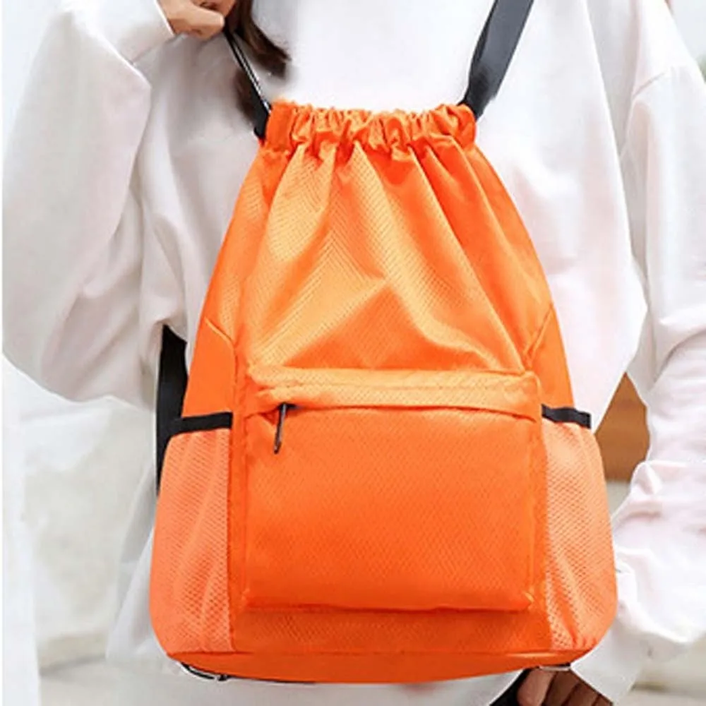Portable Gym Drawstring Bag Quick Drying Adjustable Straps Oxford Cloth Backpack Anti-splash Water Lightweight