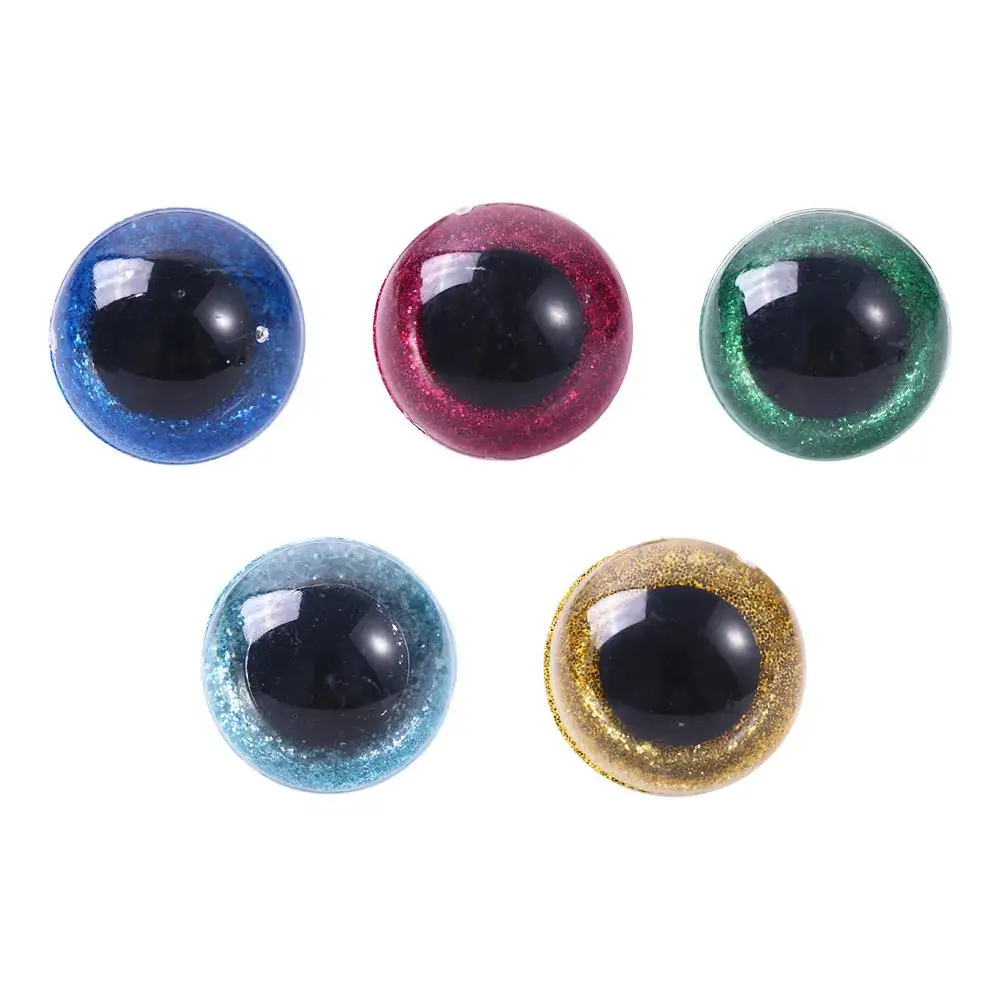 Olhos de plástico com 3d glitter para fazer boneca, brinquedo, amigurumi, misturar animais, 14/16/18/20/22mm, 10pcs