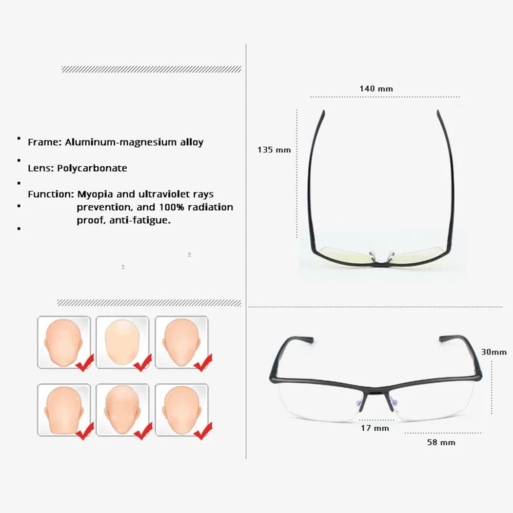 VEITHDIA Classic Eyeglasses Computer Reading Glasses Anti Blue Ray Anti-Fatigue Radiation-Resistant Optical Eyewear VE130FH