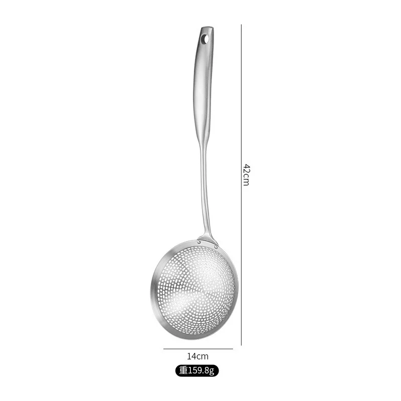 

Stainless Steel Skimmer Spoon Large Slotted Ladle Long Handle For Hot Pot Deep Fry Oil Residue Filtration Fat Skimmer