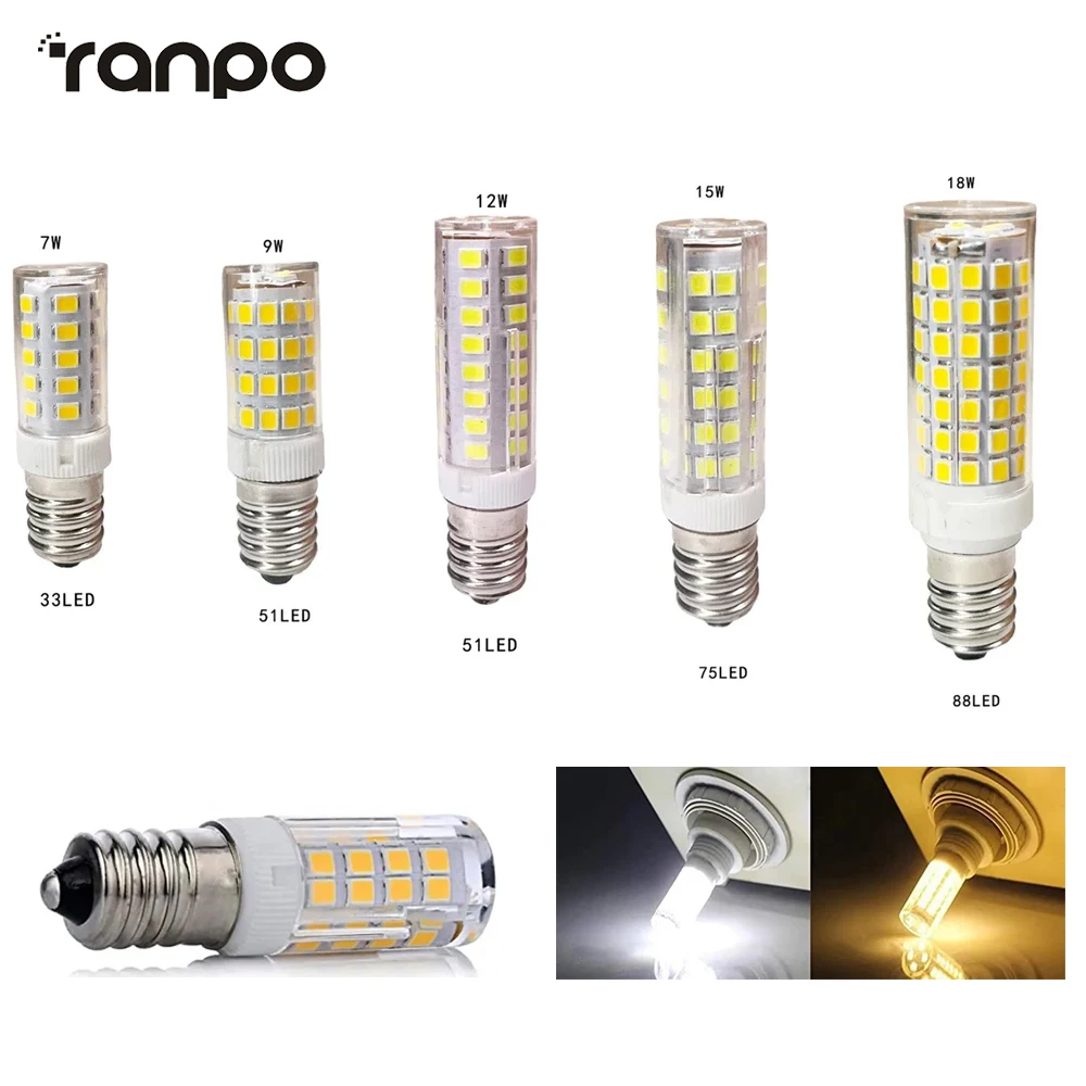 Mini E14 7W 9W 12W 15W 18Wled Mais Glühbirnen Keramik Beleuchtung ersetzen Halogenlampen Home Kronleuchter Dekoration Schlafzimmer