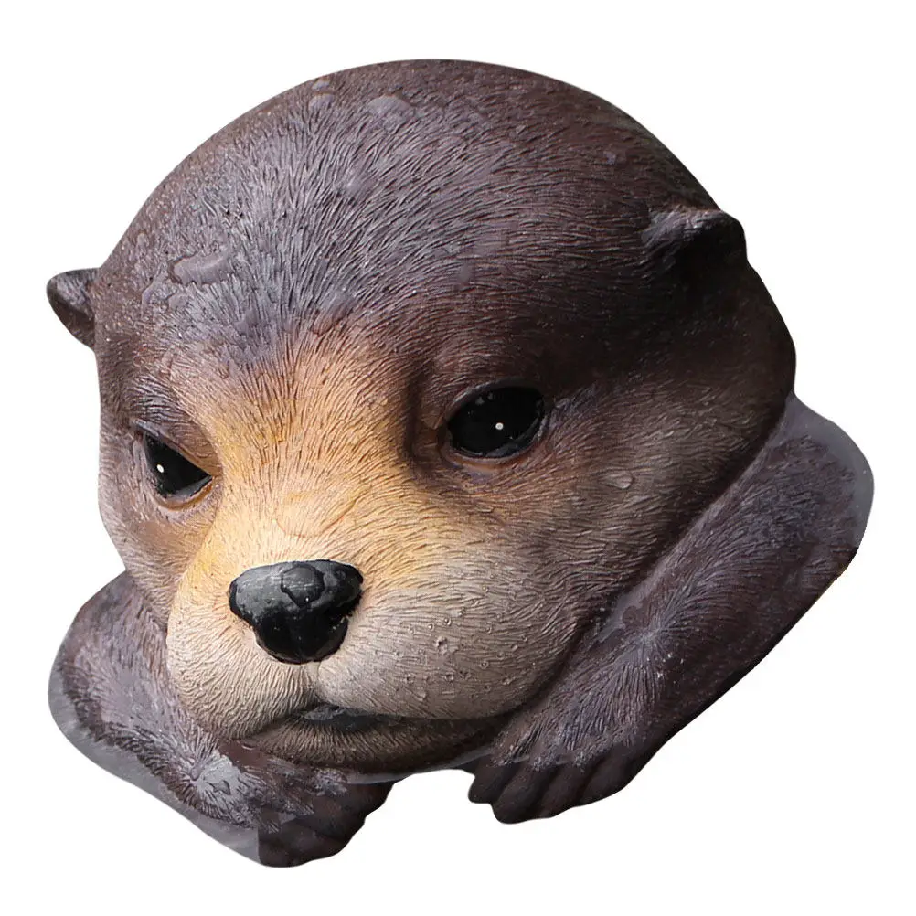 Miniature Resin Floating Otter Statue Realistic Garden Pond Decoration Floating Animal Sculpture Garden Resin Statues