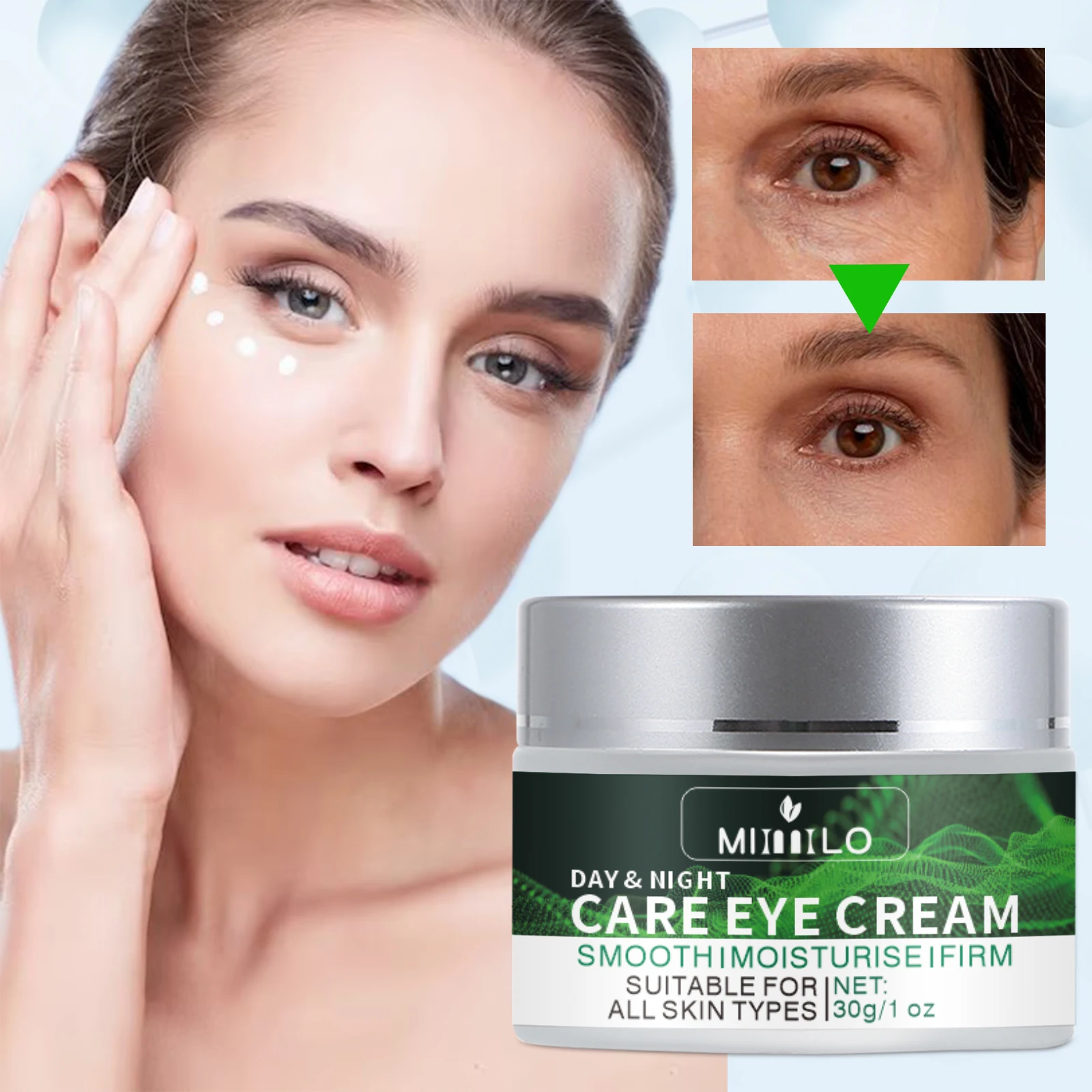 

30g Day & Night Care Eye Cream, removes eye pigmentation and eye bags, brightens skin tone, keeps skin hydrated and moisturized