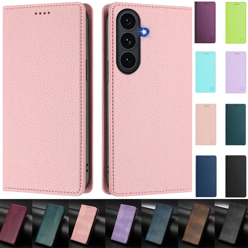 For Samsung Galaxy S25 FE SM-S731B Magnetic Leather Wallet Case for Samsung Galaxy S25 FE Case Flip Silicone Back Cover Fundas