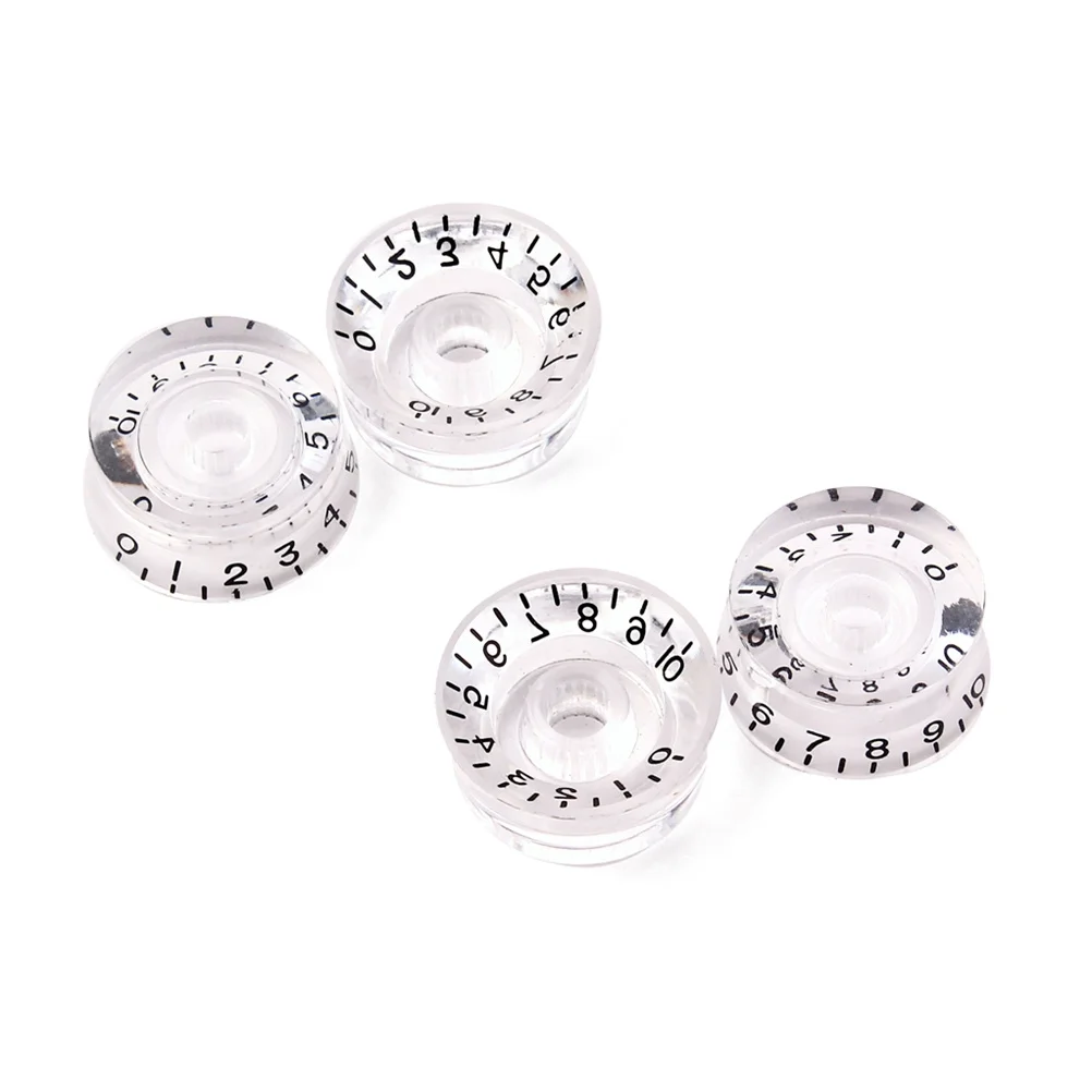 4 قطعة الغيتار الكهربائي حجم لهجة التحكم المقابض مجموعة قسط البلاستيك استبدال الروتاري مرقمة الغيتار أجزاء التحكم المقابض #5