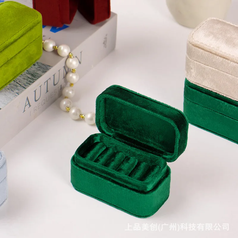 Velvet Portable Jewelry Box Travel Mini Ring Box High-end Exquisite for Ring Earrings Storage Display Jewelry Organizer Box