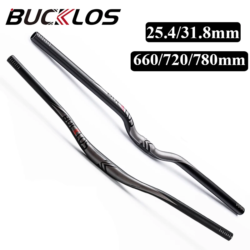 BUCKLOS Mountain Bike Handlebar 25.4mm 31.8mm Aluminum Alloy MTB Flat Riser Bar 660mm 720mm 760mm Bicycle Handlebar Cycling Part