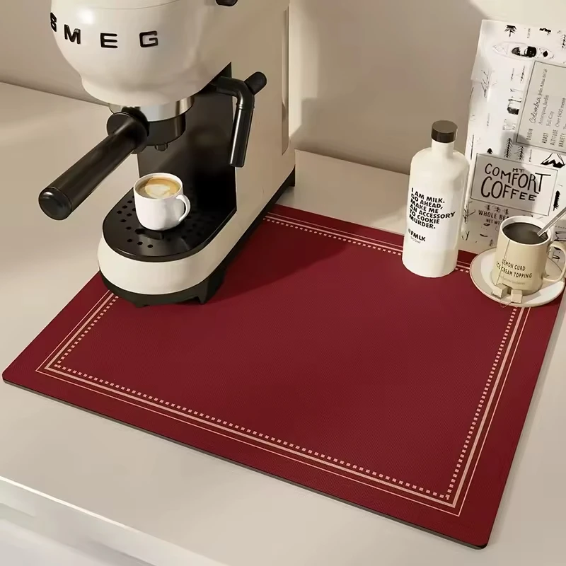 

Non-Slip Absorbent Polyester Coffee Cup Drying Mat Kitchen Draining Mat Drying Mat Quick Dry Bathroom Drain Pad