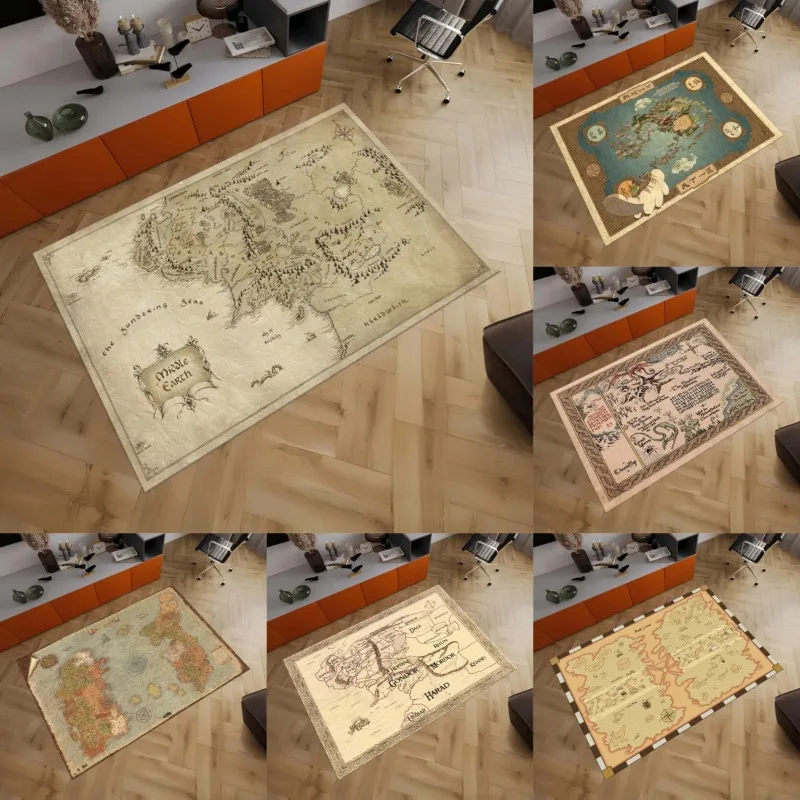 Azeroth Adventure World of Warcraft Map Rugs Cool and Popular Area Carpets Fantastic Floor Mats for Boys' Rooms and Movie Decor