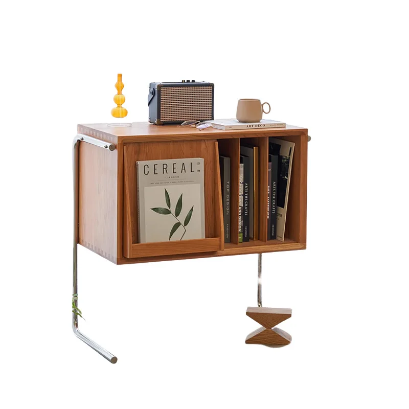 

Suspended sofa magazine cabinet cherry wood, Nordic bookcase, Japanese solid wood furniture