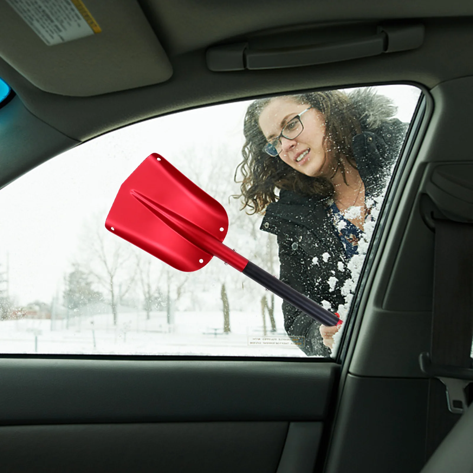 

1Pcs Snow Removal Shovel Aluminum Alloy Telescopic Design for Car Ice Scraper Heavy Duty Winter Deicing Tool Vehicle Snow
