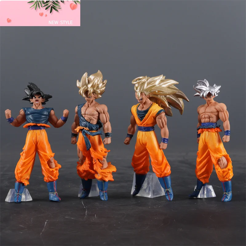 

4pcs/set Dragon Ball Son Goku Figure Super Saiyan Goku Action Figures Pvc Statue Collection Model Toys Gifts