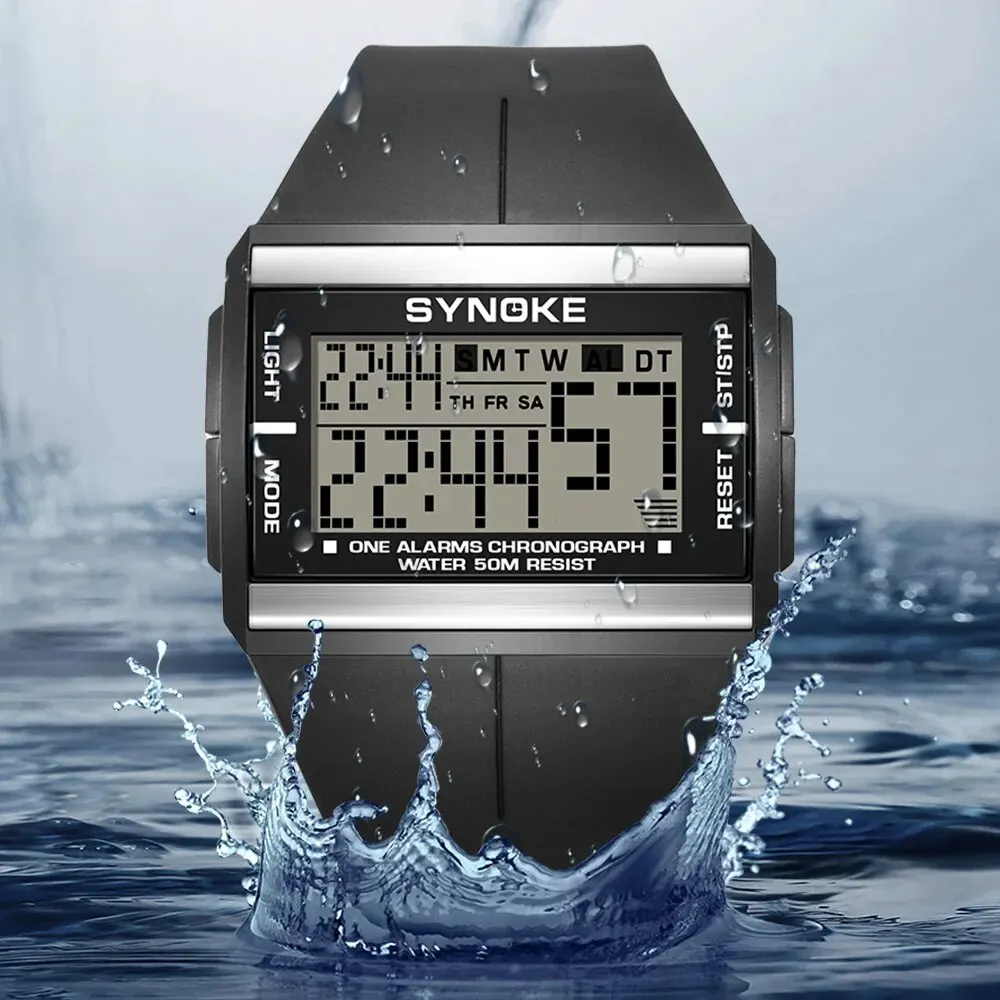 SYNOKE Outdoor Digital Watch New For Men Fashion Retro Men Watch Sports Waterproof Men Watch Multifunctional Seven Lights