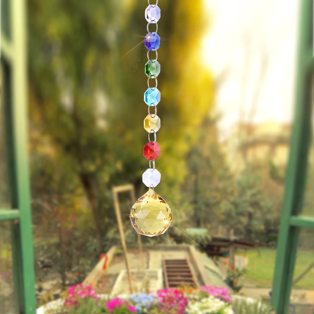 Hanging Crystal Pendant Suncatcher Rainbow Maker Window Drop Crystal Prisms Sun Catcher Car Home Decor