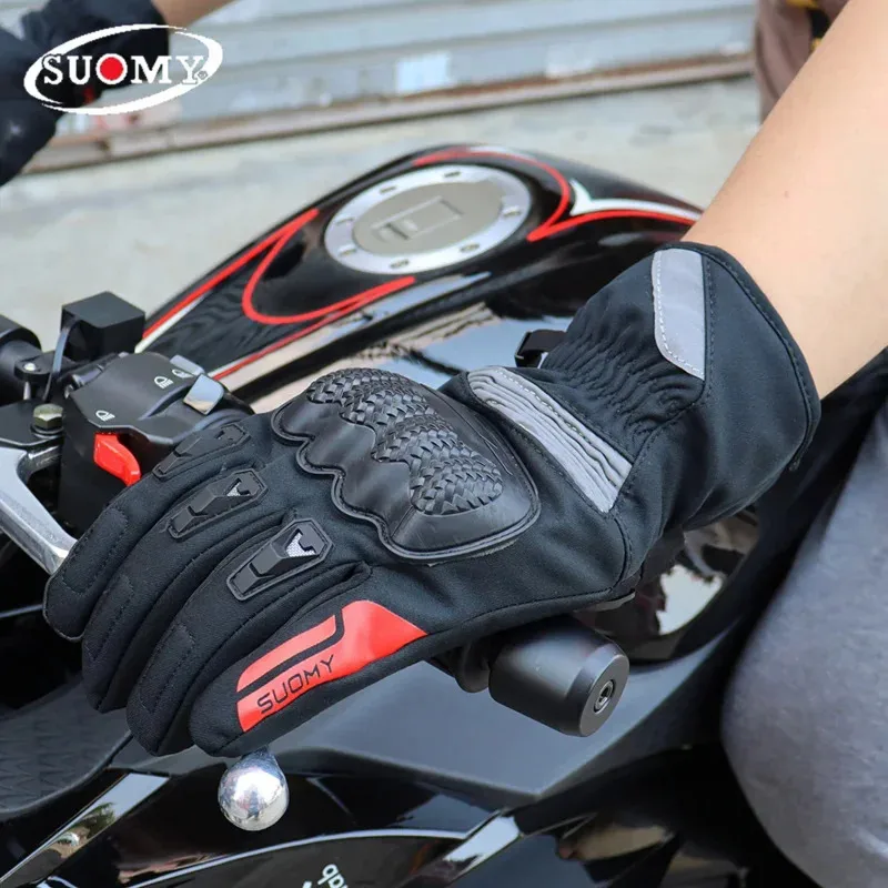 SUOMY Motorcycle Gloves Waterproof Men's Winter Warm Waterproof Guantes Protective Moto Luvas Touch Screen Motosiklet Eldiveni