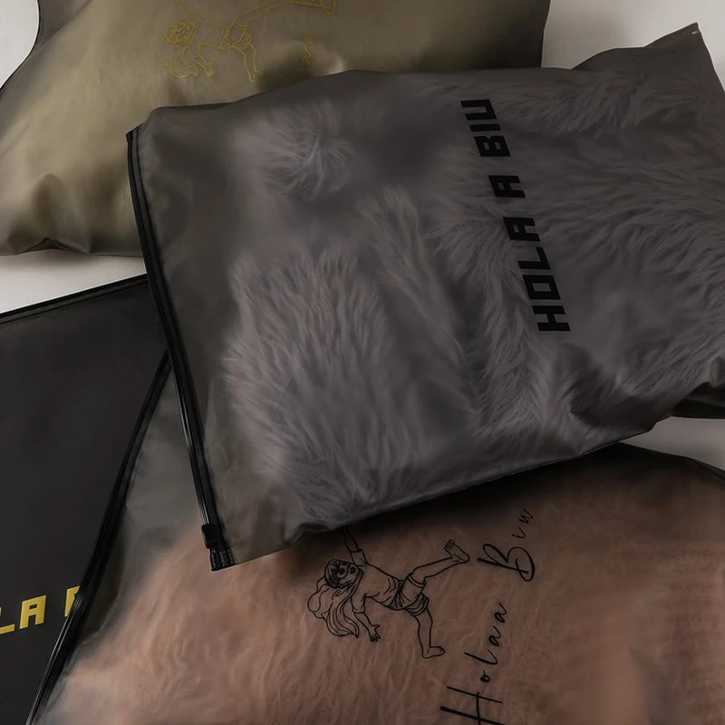 Bolsas de plástico personalizadas para camisas, ropa esmerilada, biodegradable, con cierre de cremallera, embalaje y impresión de bolsas de plástico con logotipo