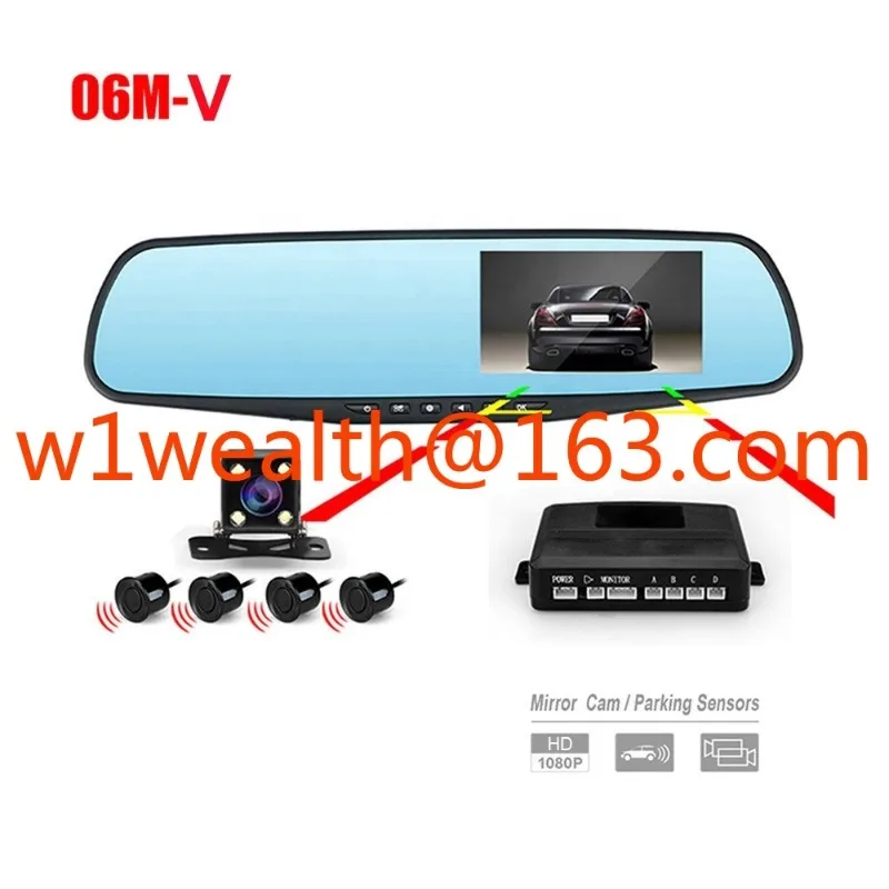 

Hot Selling 4.3inch Dual Lens Dash Cam 1080P Full HD Car Rearview Mirror Camera DVR