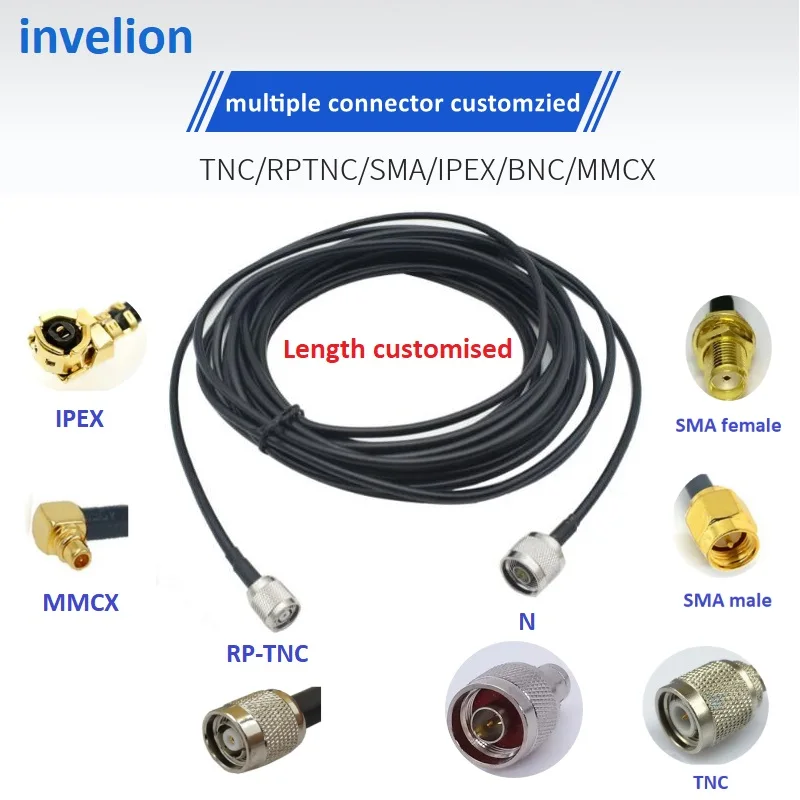 Imagem -01 - Cabo Coxial Conecte com Leitor Rfid Uhf Antena Rfid Uhf de Alto Ganho Antena Personalizada Rp-tnc Sma n Masculino Feminino 2m 4m 6m 8m Rg58 cabo coxial conecte com leitor rfid uhf antena rfid uhf de alto ganho antena personalizada rp tnc sma n masculino feminino 2m 4m 6m 8m rg58 01