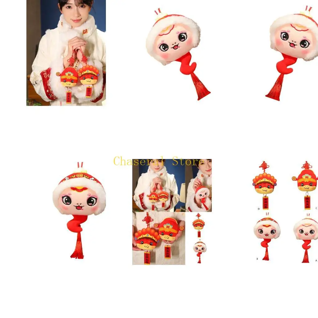 

E7CE Snake Year Plush Charm Snake Hanging Decors For New Year Festival Atmospheres