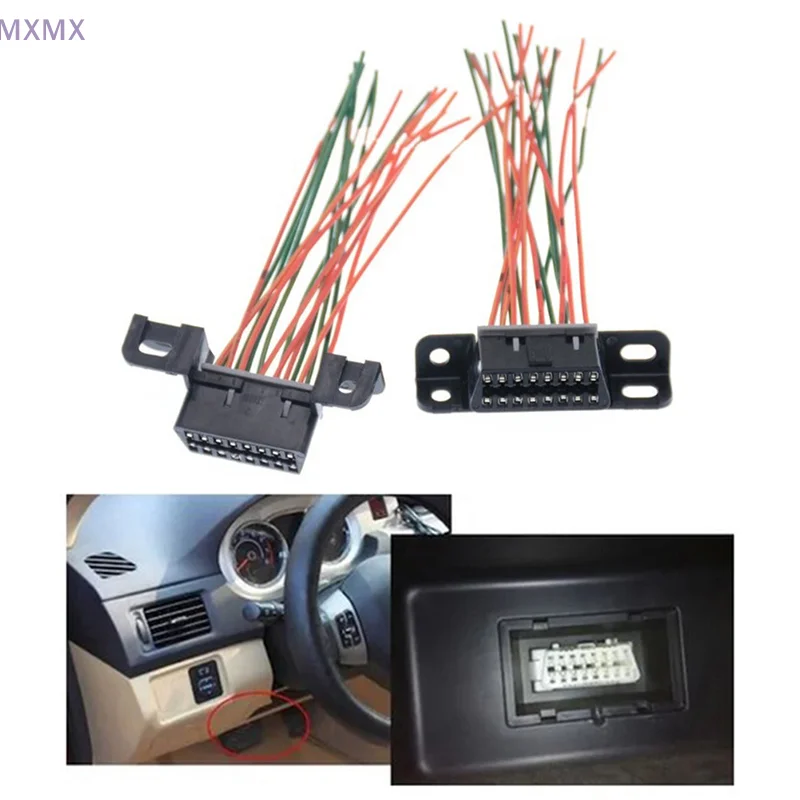 NEW 16 Pin Car Computer Detection OBD 2 Adapter Cable Connector Main Line Cable Female Extension Connector