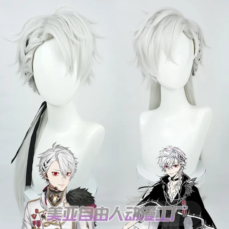 

ChoNoiR Virtual Youtuber Kuzuha Two Style Silver Gray Cosplay Wigs Sugar Hate Kuzuha Heat Resistant Synthetic Hair Halloween