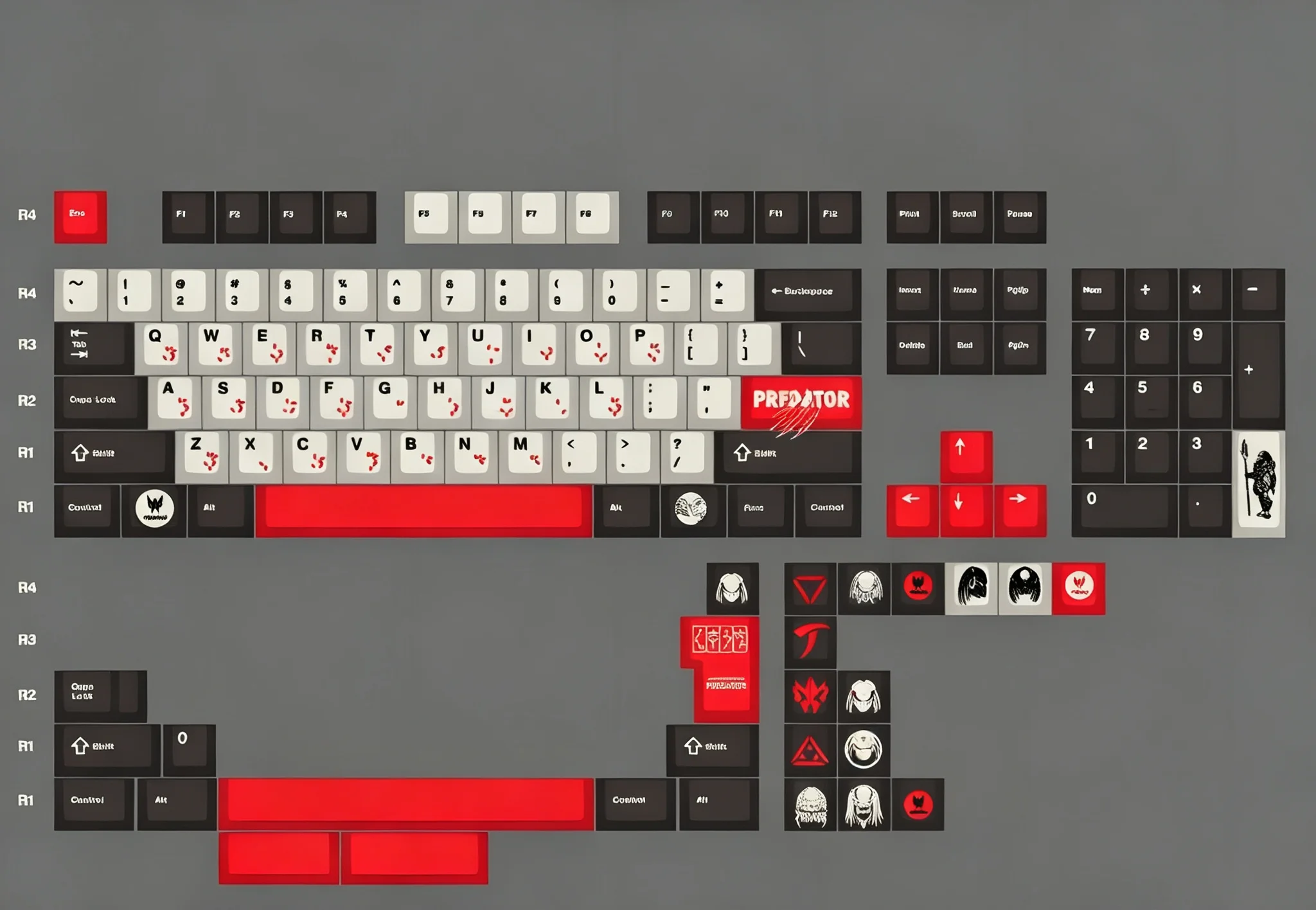 Predator DIY Customization Keycaps 132 Keys PBT Material Cherry Profile DYE-SUB For MX Switch Aula F75 Mechanical Keyboard