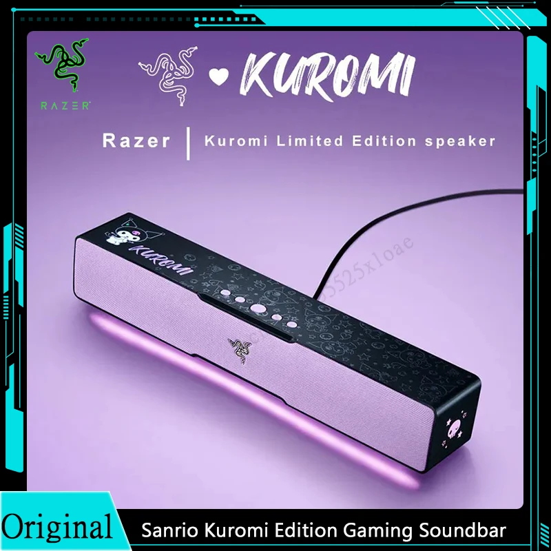 Razer Sanrio Kuromi Edition Gaming Soundbar Compact Design - Chroma RGB - Bluetooth 5.0 - for PC/Laptop, Smartphones Tablets