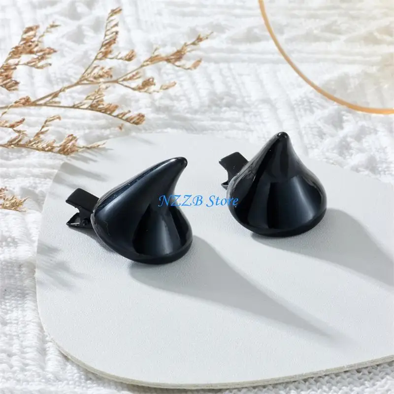 

T21F Girls Horn Barrette Party Props Devil Horn Hair Clips Halloween Accessories