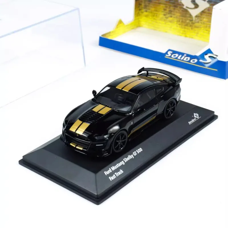 

Solido 1:43 Shelby Mustang GT500 Black 2020 Alloy simulation static car model Collection ornament, a holiday gift for children.
