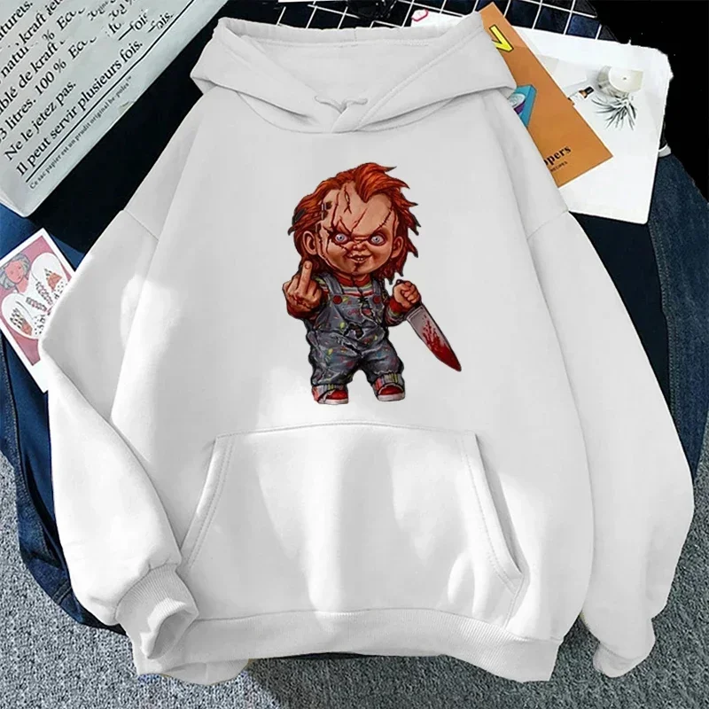 New Fashion Hoodie Japanese Y2k Fleece Sweatshirt Pullovers Halloween Sweatshirts Clothing Pullovers Horror Chucky Hoodies