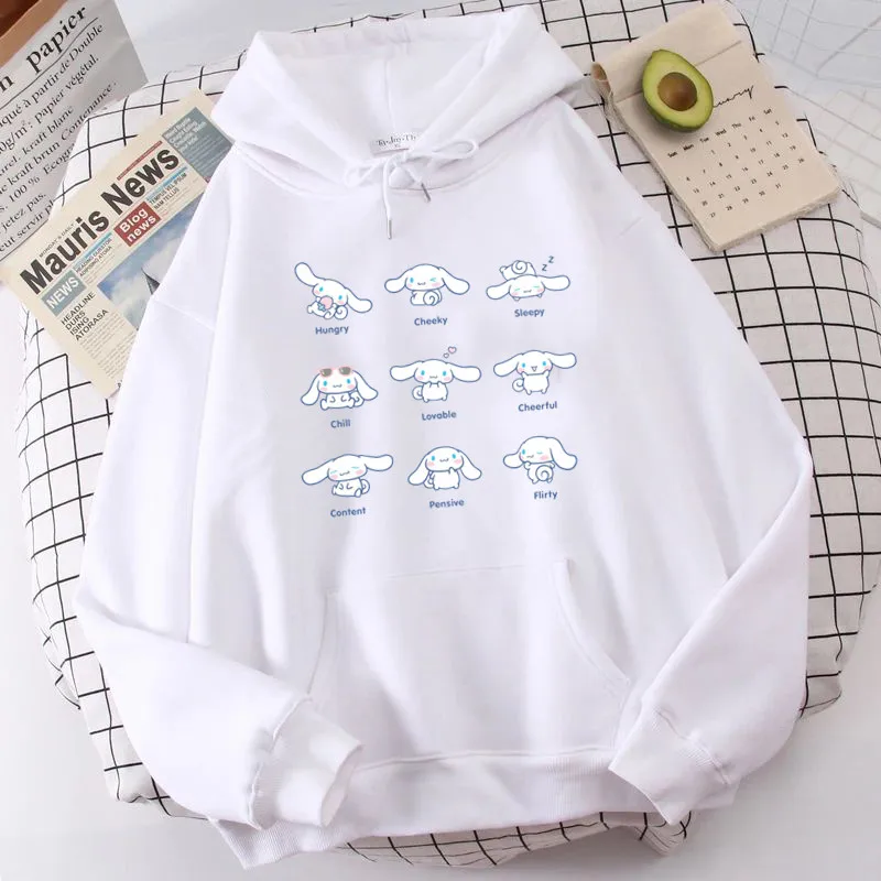 Cinnamoroll Hoodies Spring New Cartoon White Hooded Sweater Female Korean Harajuku Hooded Top Long Sleeve Fashion Y2k Hoodie