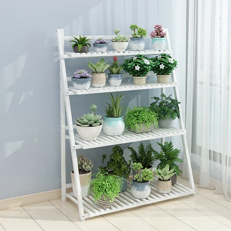 

Modern Solid Wood Plant Shelves Decoration Living Room Floor Type Balcony Plant Shelves Indoor Flower Pot Furniture Ripiano FYPS