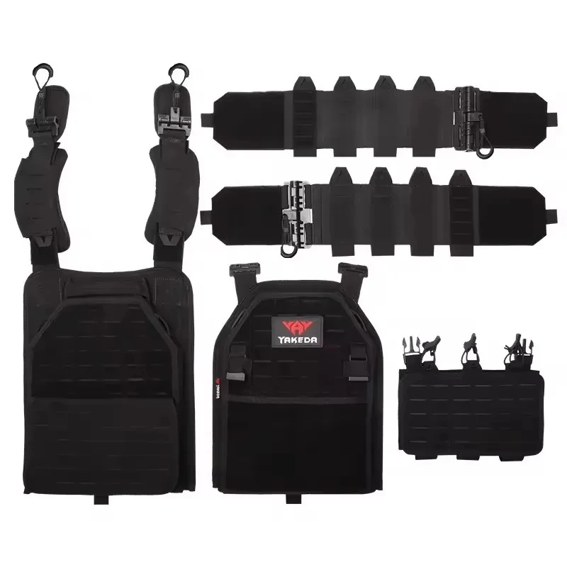 YAKEDA Tactical Vest 6094 Fast Detachable Light Laser Cut Outdoor Hunting Black Gear Carry Vest of High Quality 1000D Nylon