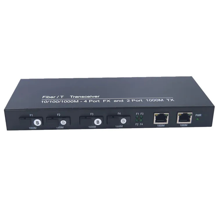 Gigabit optical fiber switch 1000Mbps switch 4 port sfp 2 rj45 ports