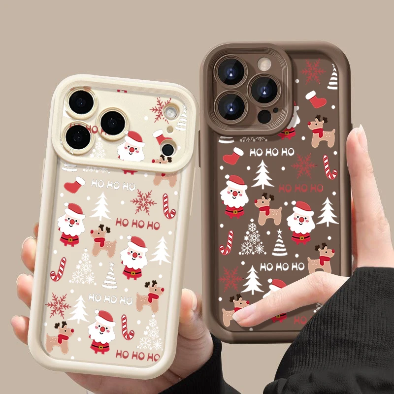 Santa Claus Patterned Soft TPU Phone Case For iPhone Air 16e 17 16 15 14 Pro Max 13 12 Pro 15 16 Plus Shockproof Silicone Cover