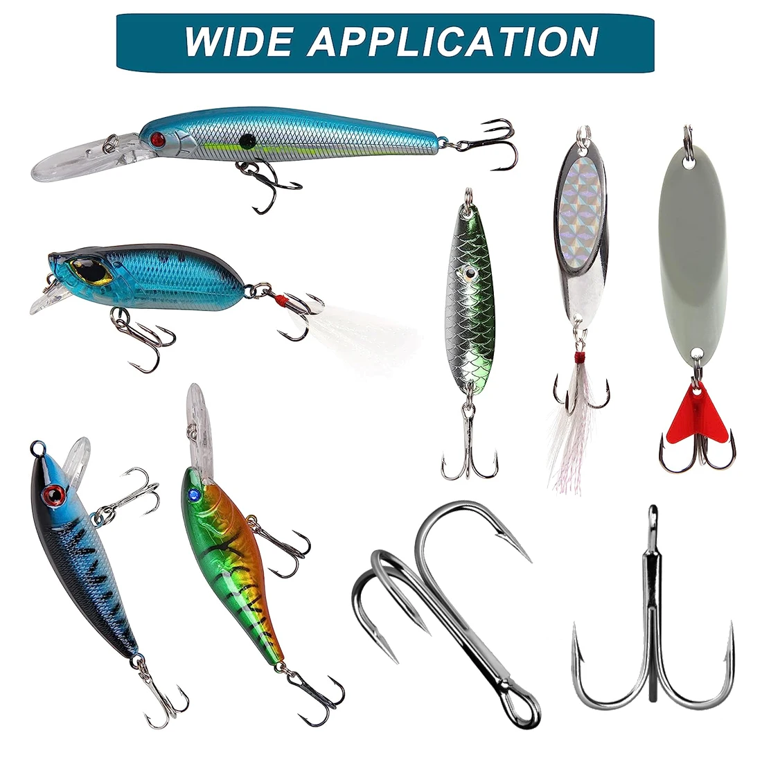 FishTrip Angel-Drillinge, 2 x starker Dreifachhaken, Köderhaken aus Kohlenstoffstahl für Salzwasser und Süßwasser – Detail 4