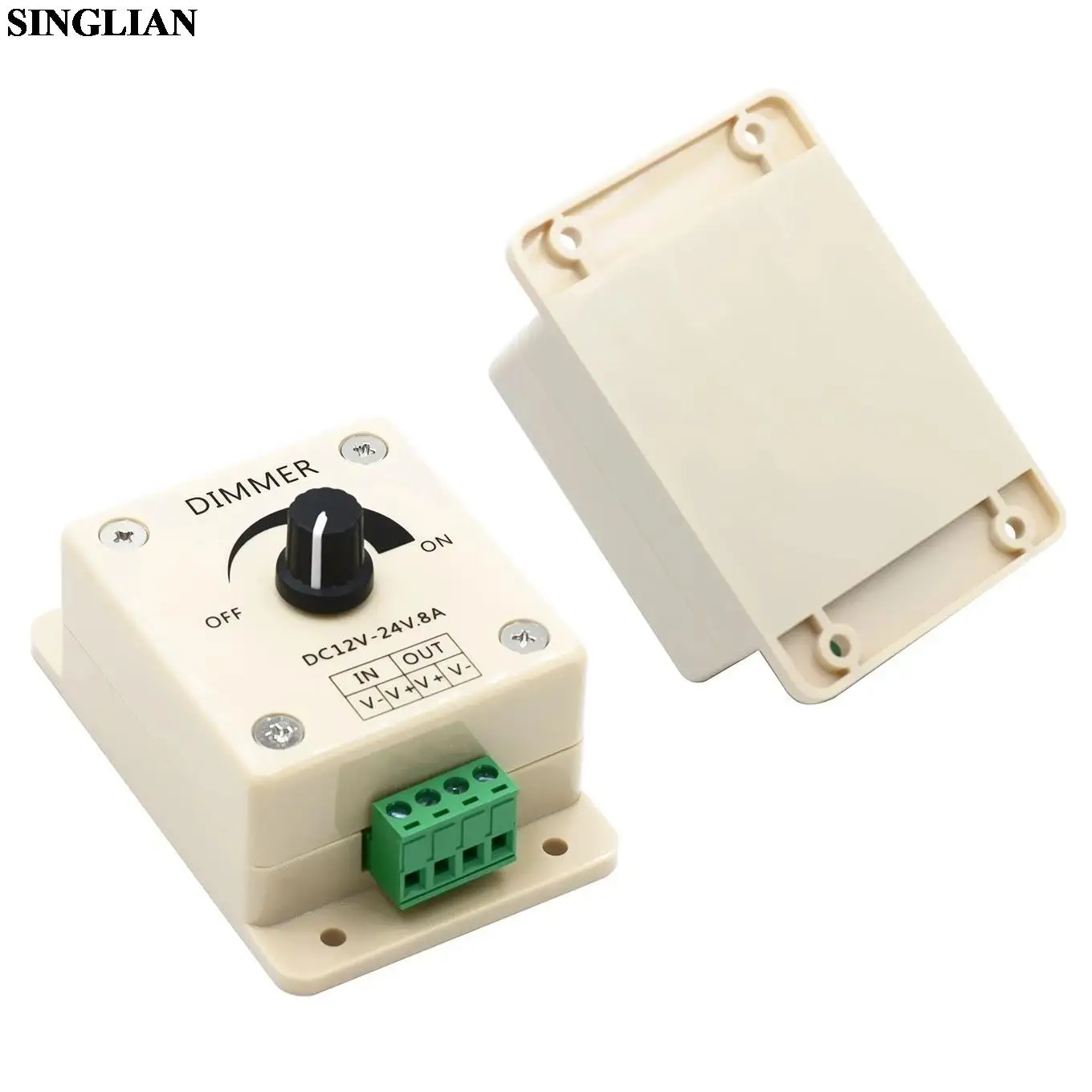 LED Dimmer Manual Knob Switch PWM Monochrome Light With Light Strip Controller Single Circuit 8A Low Voltage 12-24V