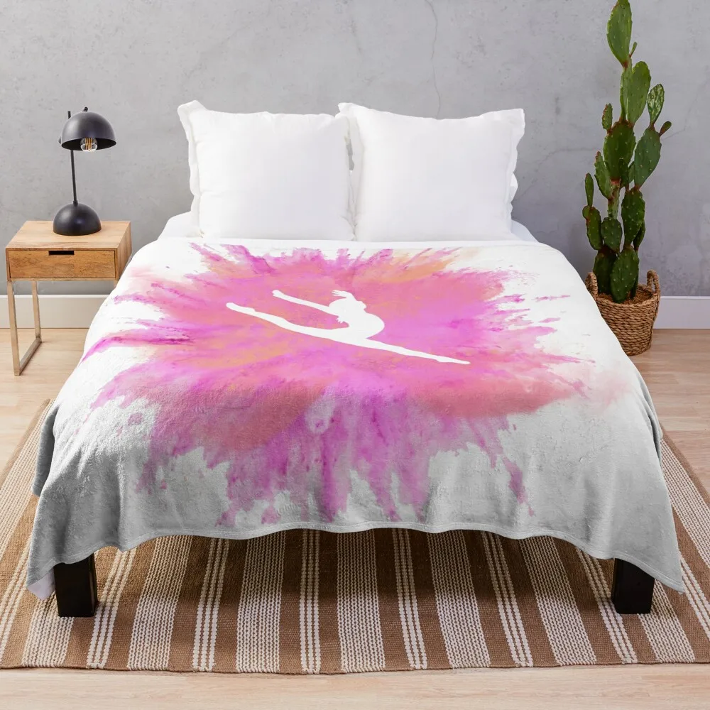 

Pink Explosion Gymnastics Silhouette Throw Blanket Flannels Blanket Soft Big Blanket Luxury Thicken Blanket