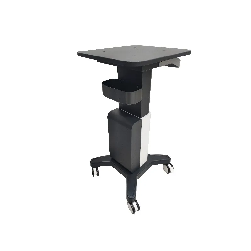 New 4 Wheels Upright Rolling Trolley White Durables Trolley for Beauty Salon